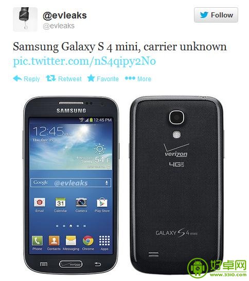 Verizon版三星S4 Mini谍照曝光 定位在迷你版旗舰机型